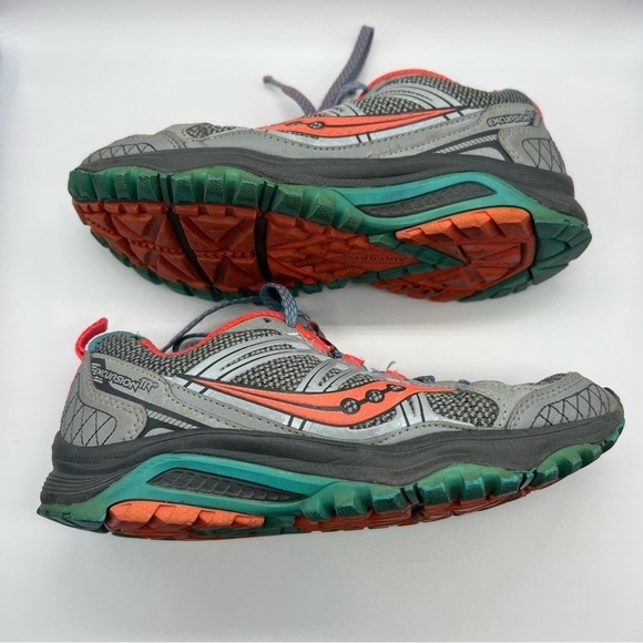 Saucony Excursion TR10 Gray & Coral Running Shoes - Picture 7 of 10